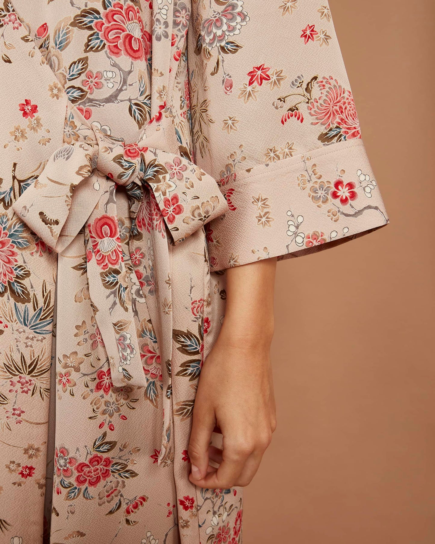 Star Wrap Dress - Chrysanthemums in Powder Pink