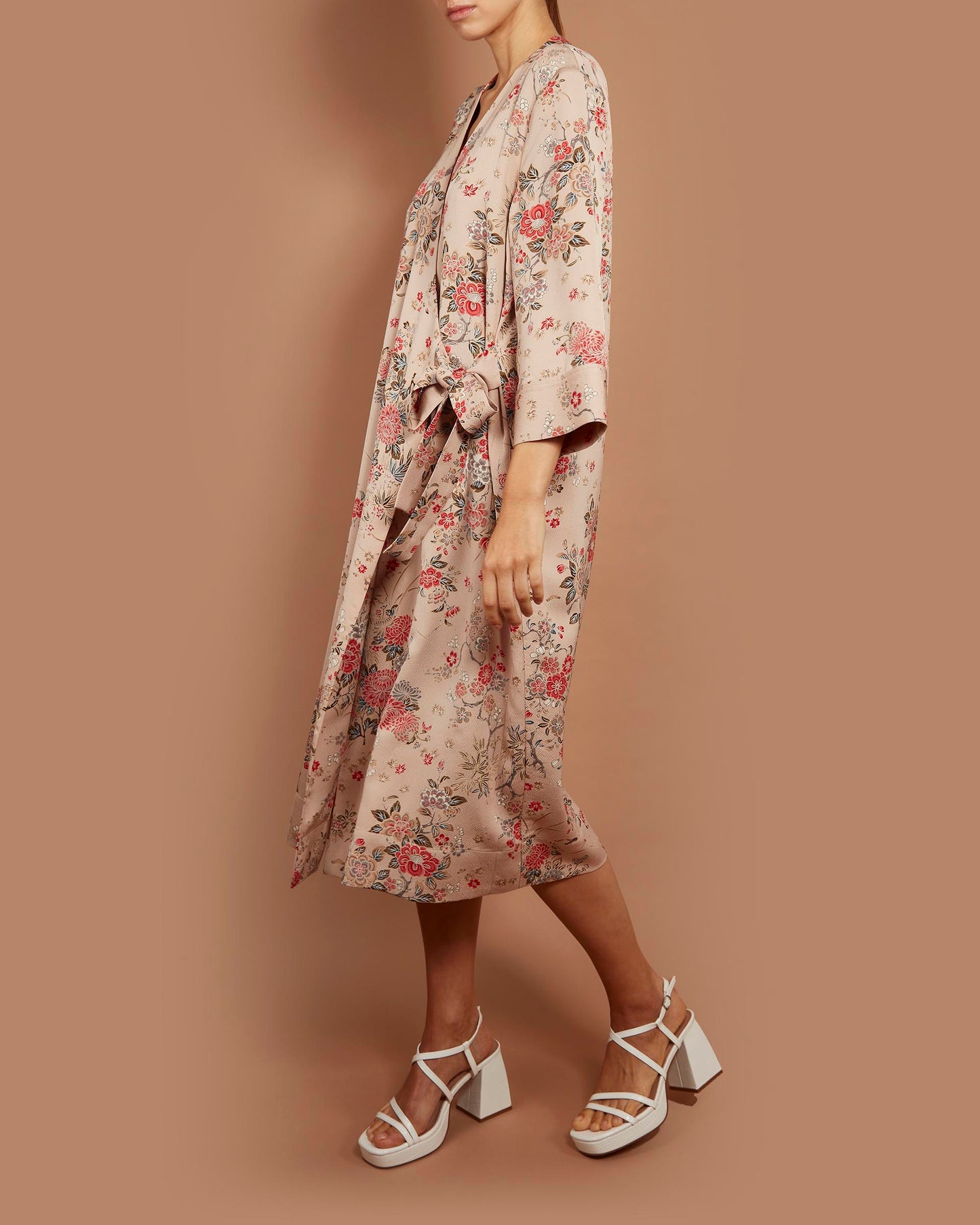 Star Wrap Dress - Chrysanthemums in Powder Pink