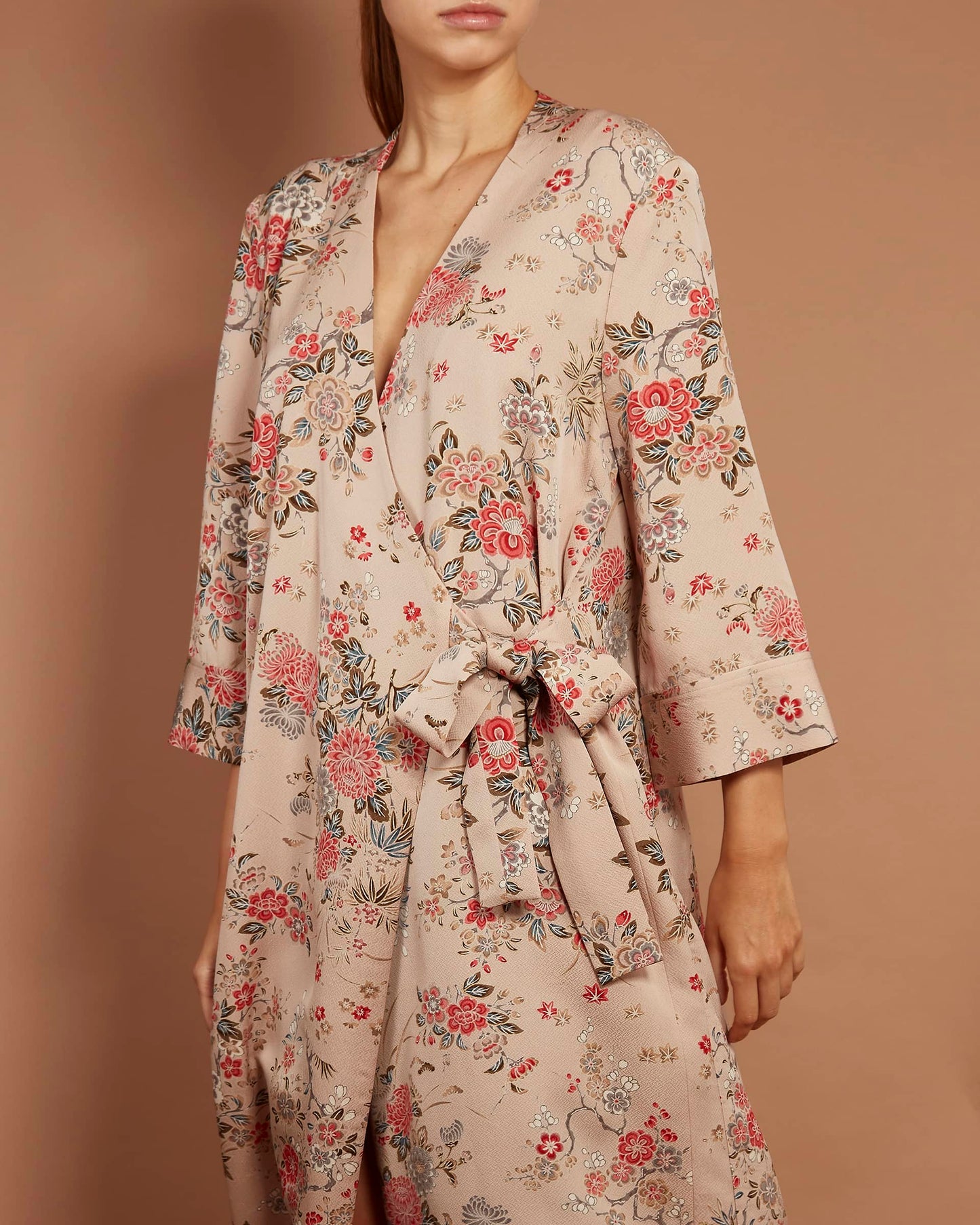 Star Wrap Dress - Chrysanthemums in Powder Pink