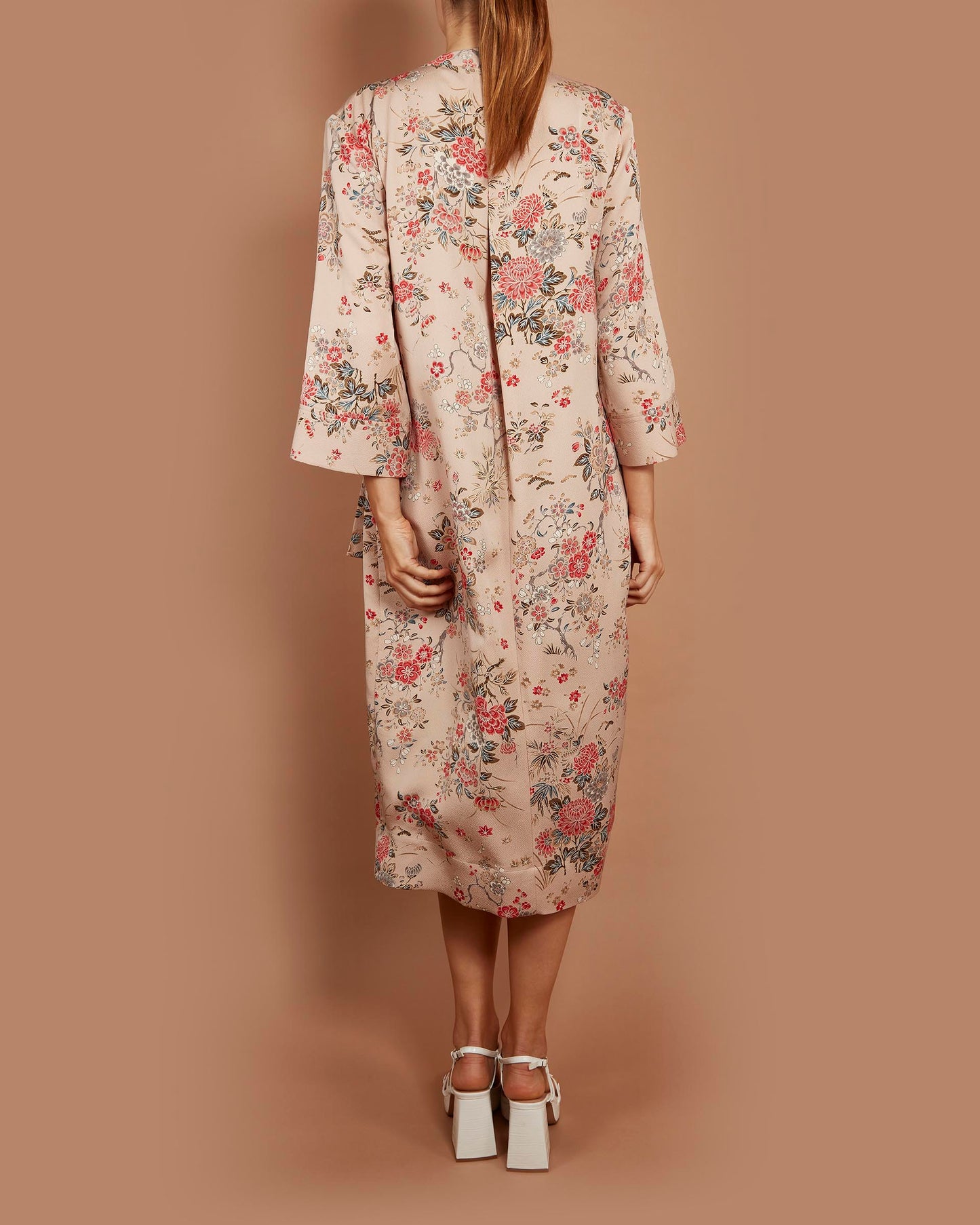 Star Wrap Dress - Chrysanthemums in Powder Pink