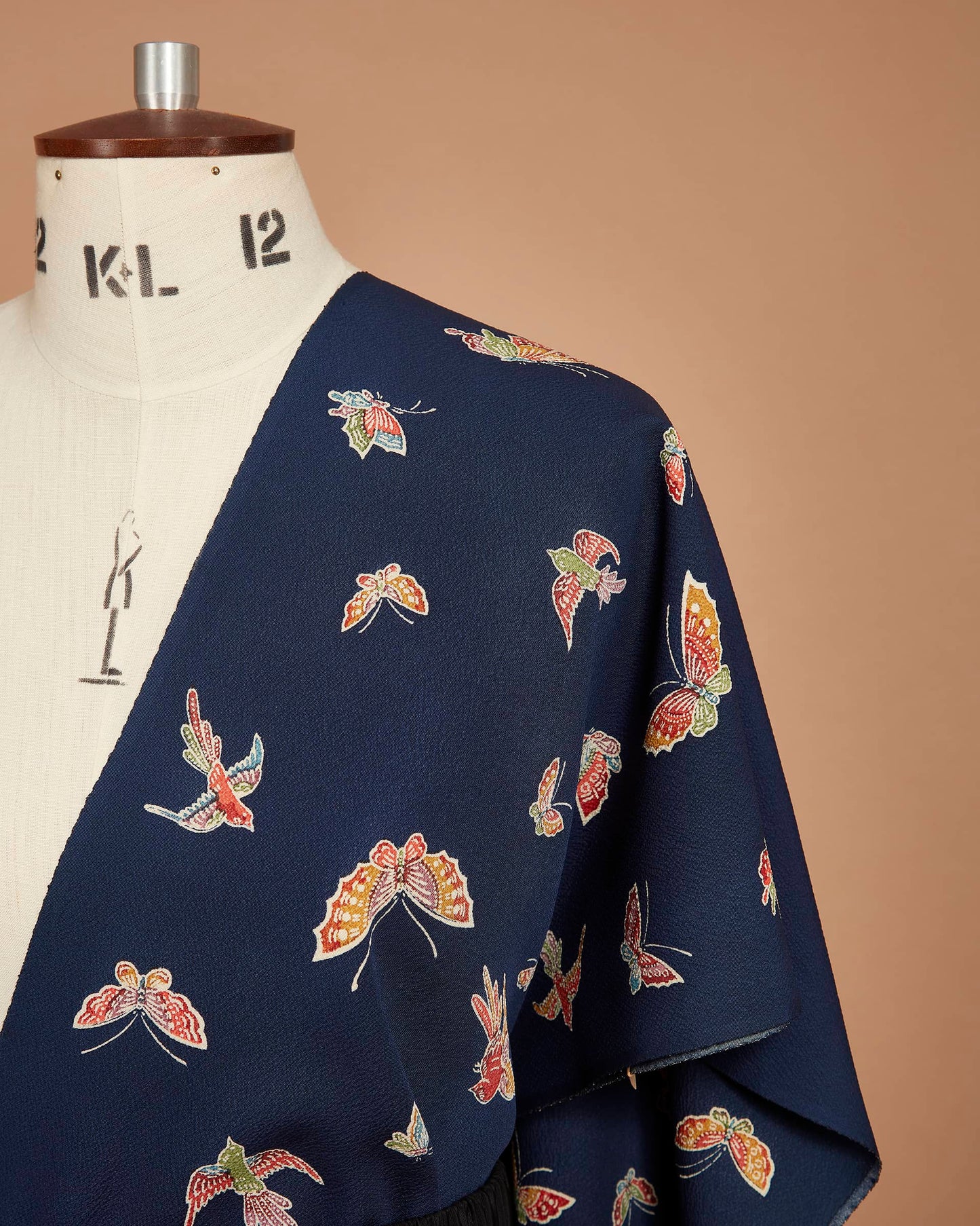 Butterflies and Birds in Bright Navy