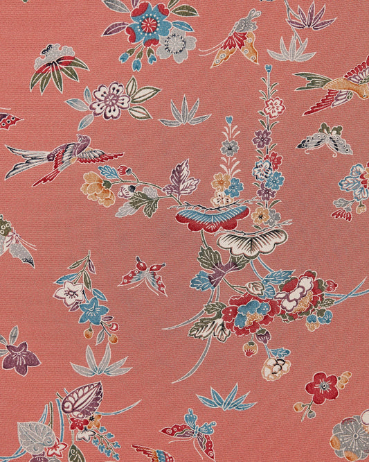 Birds and Butterflies in Coral Pink